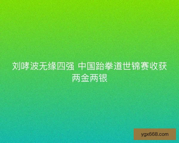 刘哮波无缘四强 中国跆拳道世锦赛收获两金两银